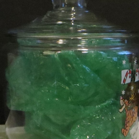 winter Anchor Hocking Christmas Winnie The Pooh And Tigger Glass Cookie Jar - Picture 3 of 3